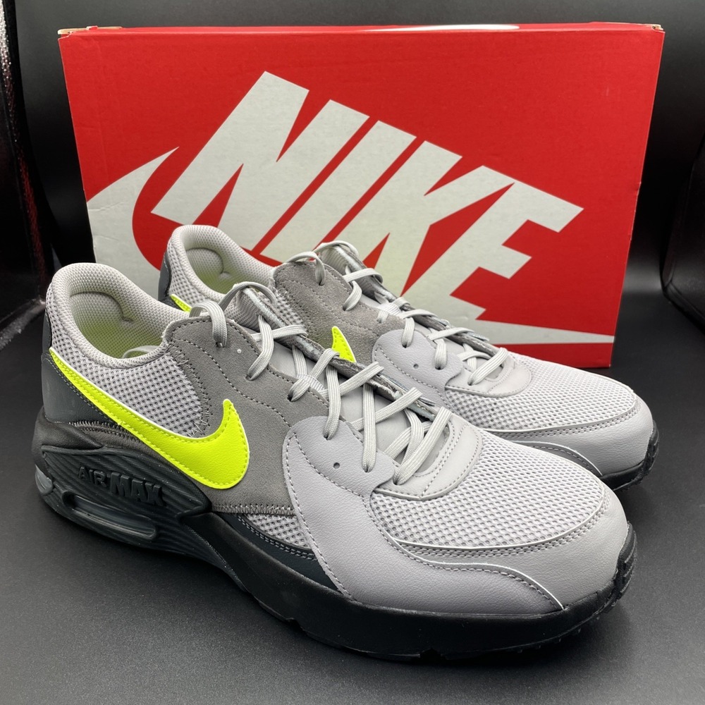 Nike Air Max Excee Shoes Mens Size 13 Atmosphere Grey Neon Yellow NWB FZ5486-007